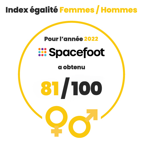 Index d'égalité Femmes/Hommes : pour l'année 2020, Spacefot a obtenu 83/100